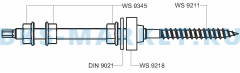 Схема винта с метрической и шурупной резьбой WS 9217 A2