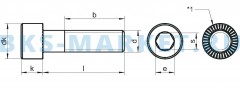 Схема винта с цилиндрической головкой и внутренним шестигранником ART 9455 A
