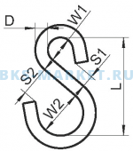 Схема “S”-образных и асимметричных крюков ART 8398 A4