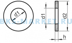 Схема плоской шайбы ISO 7089 A2