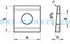 Схема квадратных шайб для деревянных конструкций DIN 436 A2 A4