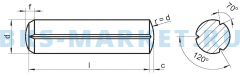 Схема цилиндрического штифта DIN 1473
