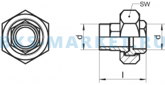 Схема муфты “Американка” с коническим уплотнением по плоскости ART 9612 A A4