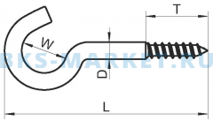 Схема шурупа-крюка ART 9080 A2